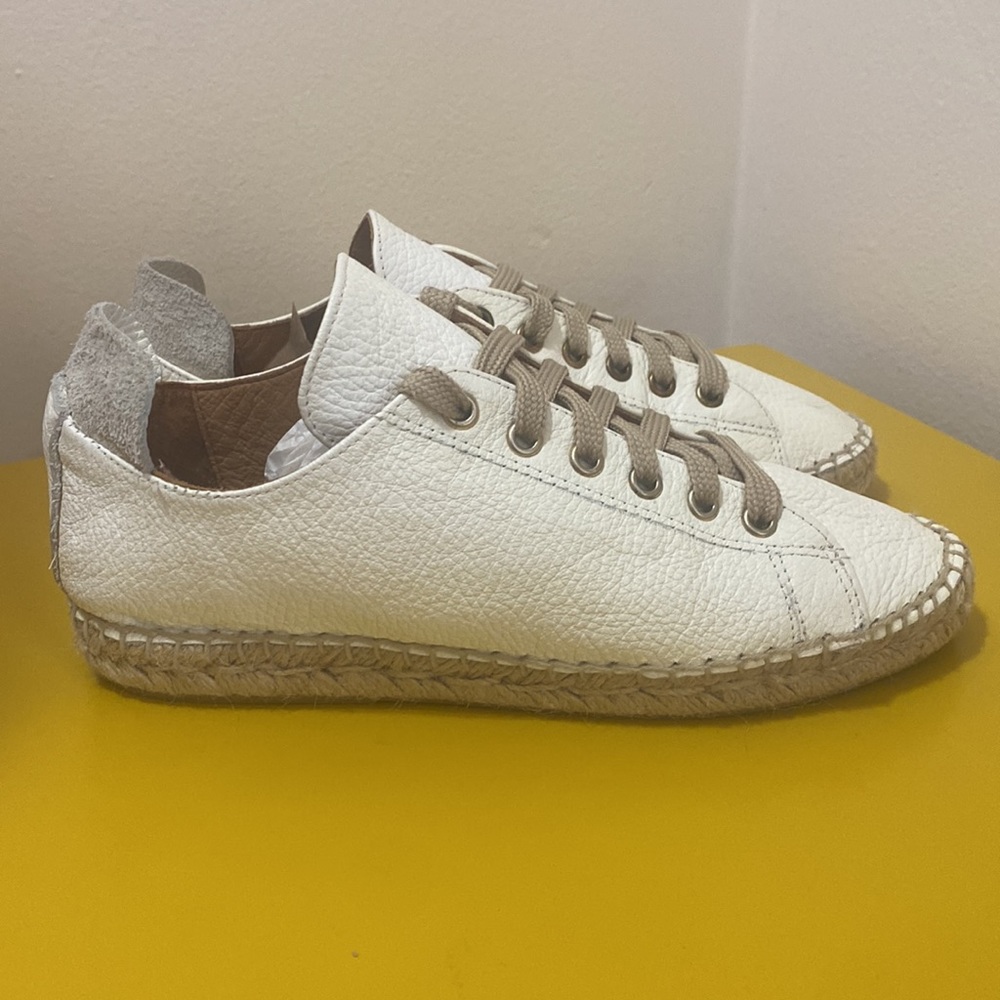 Maypol Anthropologie White Espadrille Leather Shoes - Picture 2 of 10